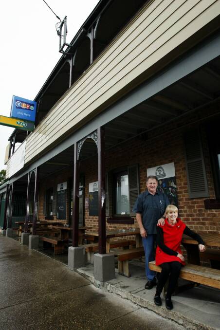 THREE DECADES: Vicki and Bruce Woods are saying farewell to their Largs pub after being there for 30 years. Picture: Max Mason-Hubers.
