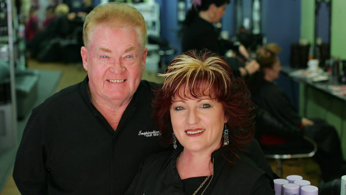 HAIRCUTS FOR HOMELESS: Helen Stuckings of Inspirations Hair Design with her dad and employee Robert Threlfo.