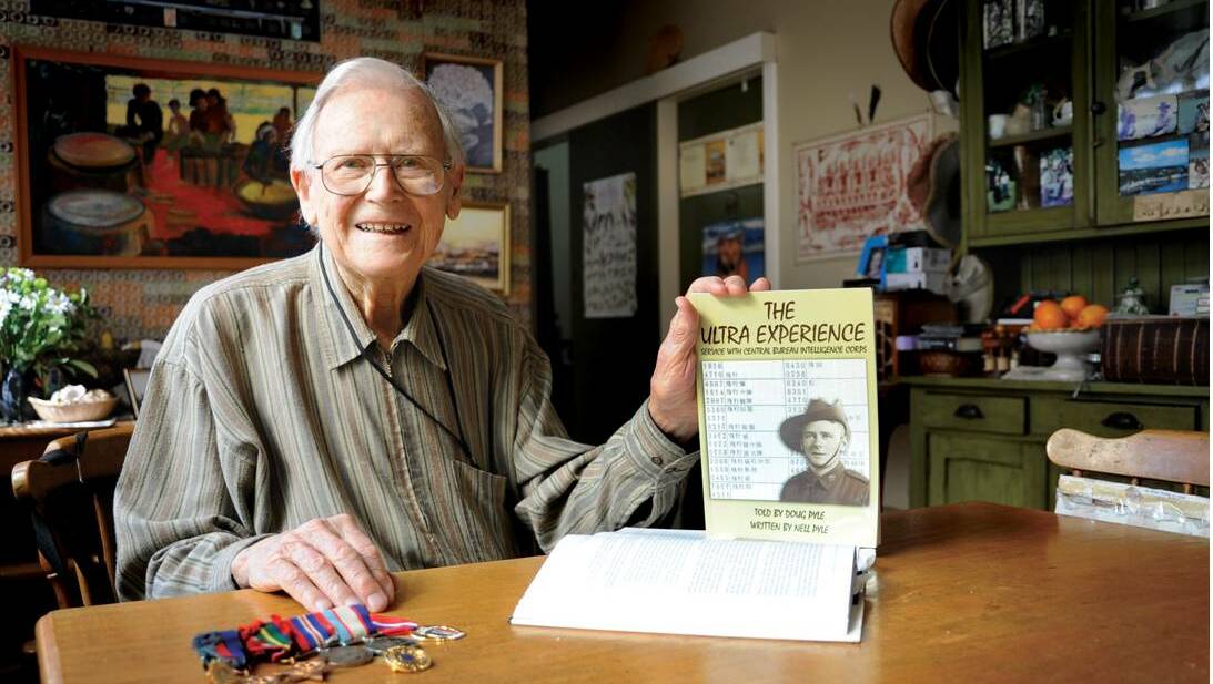 VALE: Doug Pyle OAM pictured in 2014 after the launch of a book he wrote about his work as a code-breaker during World War II.