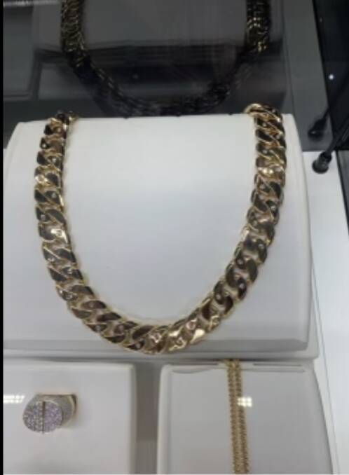 STOLEN: The $130,000 gold chain.