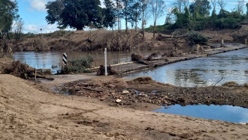 UNCOVERED: Melville Ford Bridge's damage revealed after flood waters recede. PICTURE: Maitland City Council.