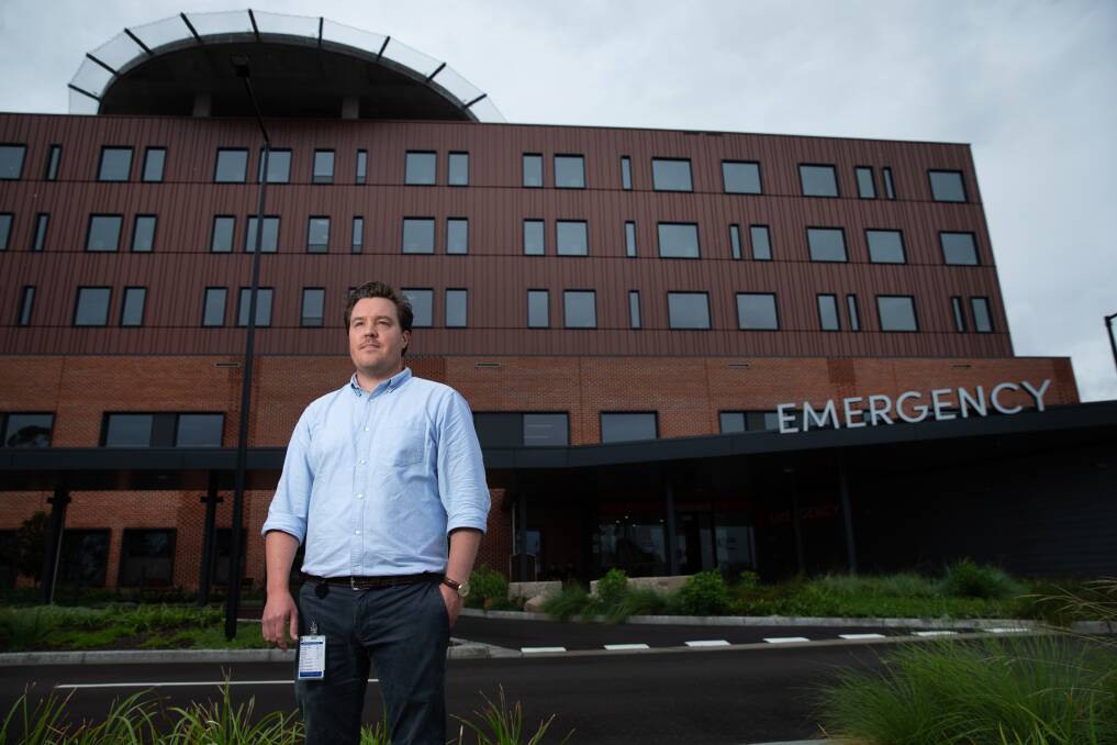 HEALTHY START: The new Maitland Hospital's Emergency Staff Specialist Luke Burgess pictured at the new facility when it opened this week. Picture: Marina Neil.