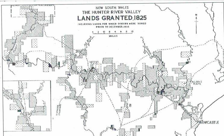 Surveyed land grants Hunter Valley 1825.