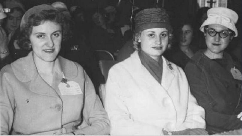 Members of the Maitland Younger Set at the 1959 State Conference in Sydney. Pictured from left - Georgina Buckley, Wanda Earl and Lynette Earl.