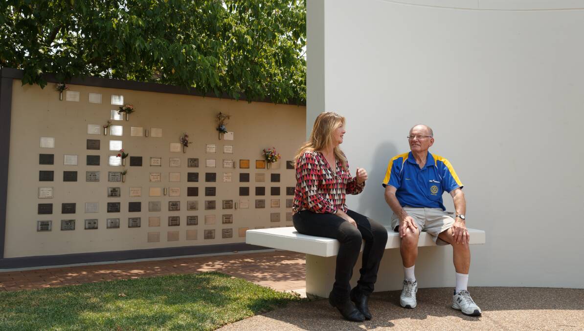 PEACE: Julie Squires and Church Warden Malcolm Knight at the columbarium.
