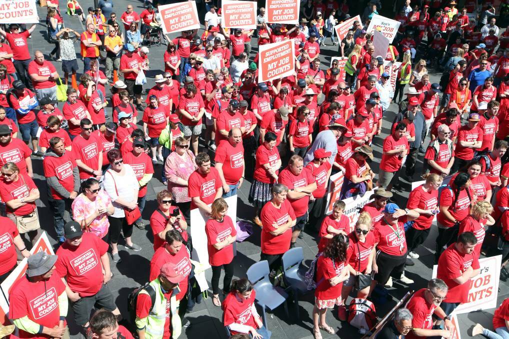 MAKE IT COUNT: Hundreds of people attended the My Job Counts Rally in Wollongong in September.