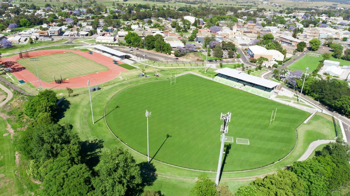 An aerlal view of the regional sports facility in Central Maitland. Picture: Maitland City Council.