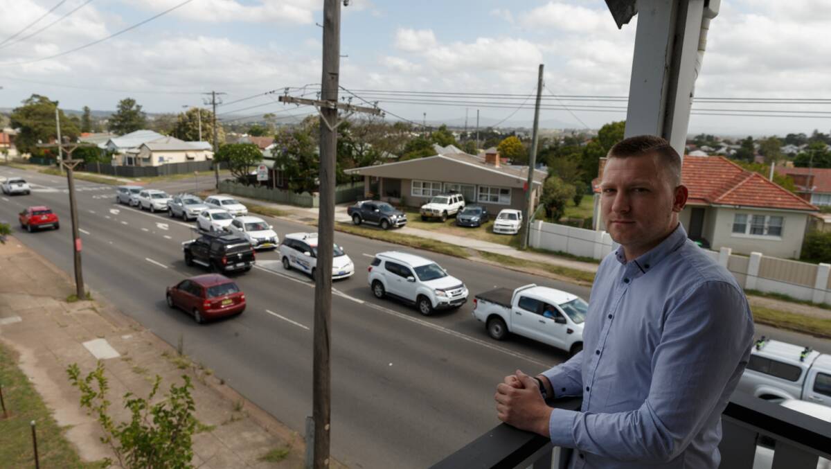 Rutherford Hotel Licensee Nathan Trotter, pictured at Rutherford Hotel at 3pm Tuesday showing traffic starting to build. Picture: Max Mason-Hubers.