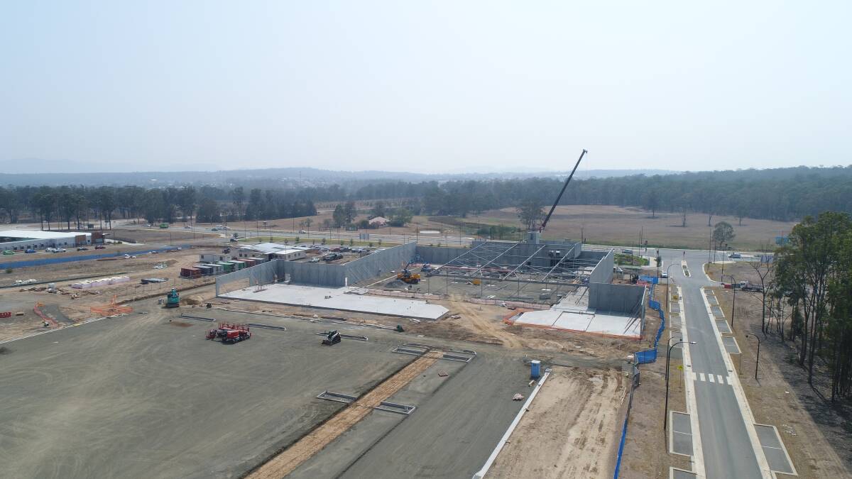 UNDER CONSTRUCTION: The new Coles supermarket being built at Huntlee is due for a mid year opening. PICTURE: Supplied.