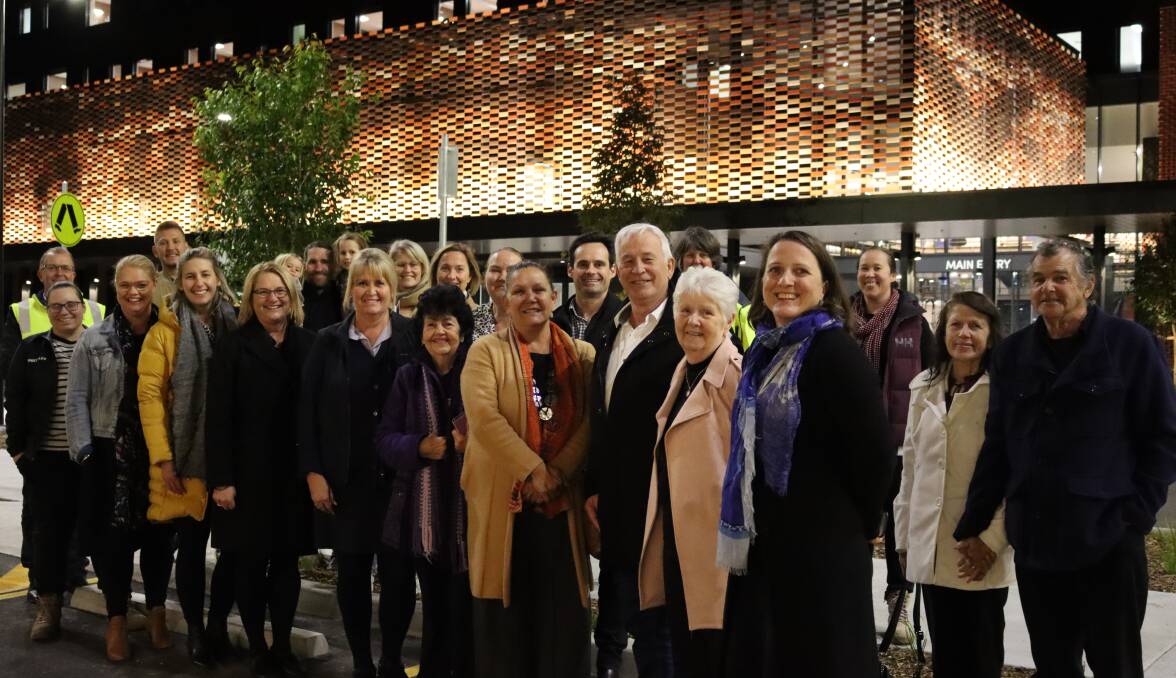 LET THERE BE LIGHT: The 75 metre arbour along the facade of the hospital's main building was lit up at an event attended by representatives of Mindaribba Local Aboriginal Land Council, Wonnarua Elders and Metford Primary School.