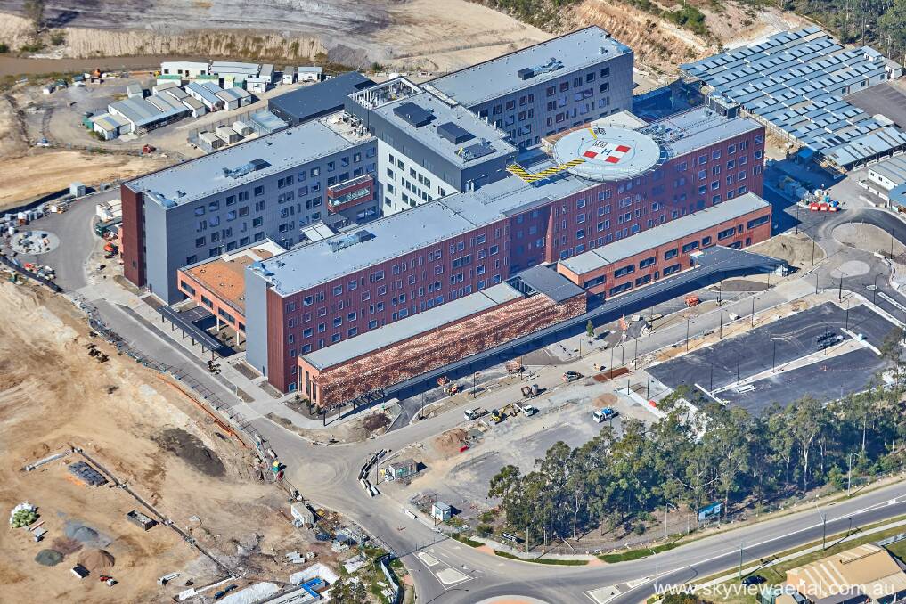 TAKING SHAPE: An aerial view of the new Maitland Hospital. PICTURE: Health Infrastructure NSW.