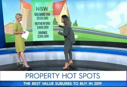 RITZY RUTHERFORD: Nine Today Show presenter Deb Knight (left) and Money Magazine Editor Effie Zahos, discussing NSW property hot spots.