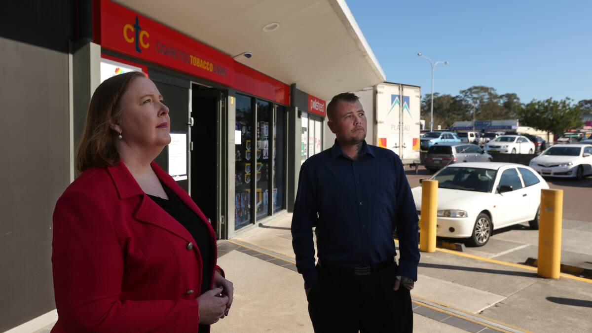 CAUGHT ON CAMERA: Jenny Aitchison and Lee Lester scouting out possible CCTV locations for Rutherford business hub. PICTURE: Simone De Peak.