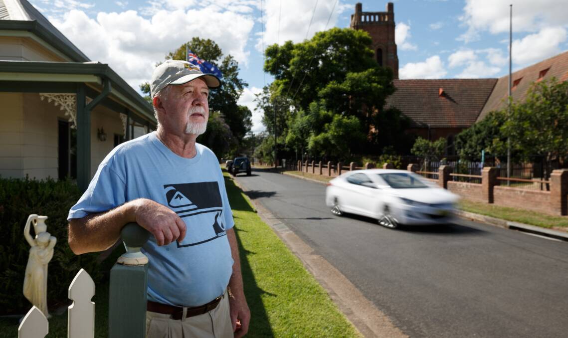 SHUT THE GATE: Ray Chipperfield fears someone will be killed in Maitland Park soon if motorists continue to speed through the location to beat highway traffic. PICTURE: Max Mason Hubers.