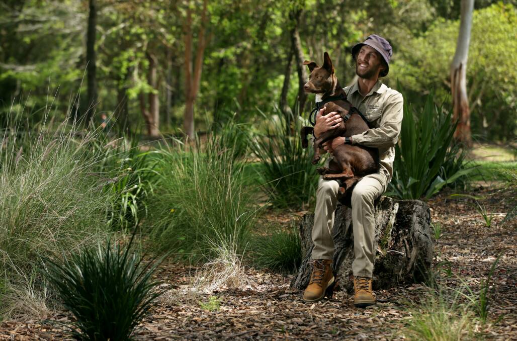 TOP DOG: Sonny Morrison with his dog Lenny. Sonny has won the Australian Institute of Horticulture Student of the Year Award. Picture SImone De Peak. 
