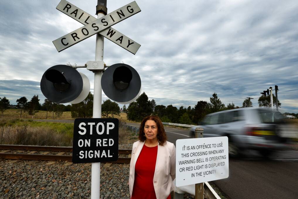 CLOSED: Maitland Mayor Loretta Baker, pictured at the Oakhampton Level Crossing. PICTURE: Jonathan Carroll.