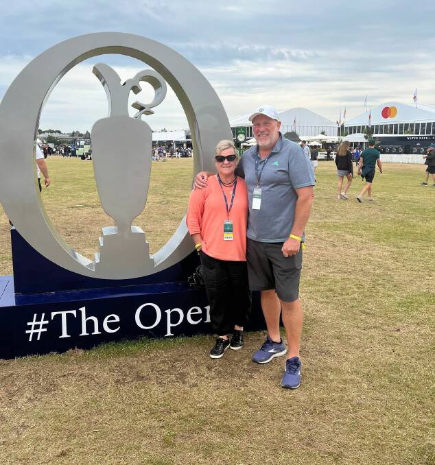 HISTORY MAKING: Jenny and Steve Lantry pictured at St Andrew's Golf Course prior to Cam Smith's history making final round in the British Open.