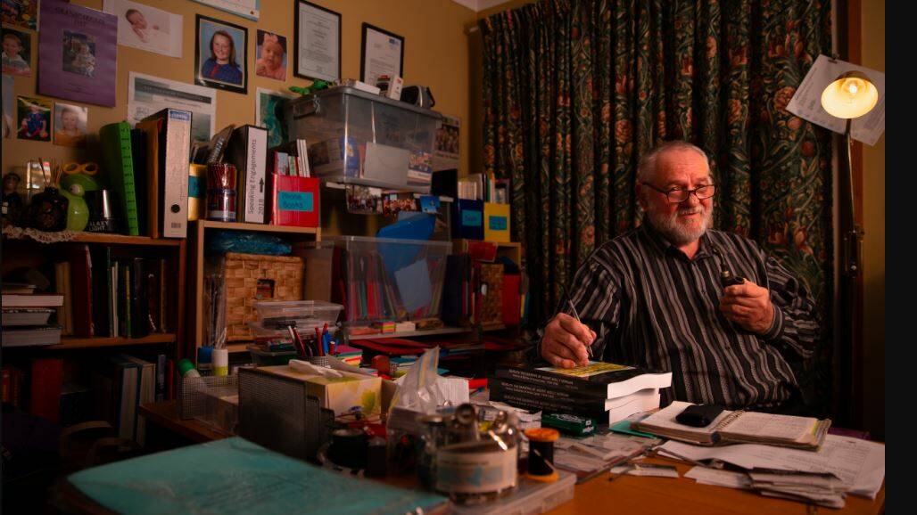 UNTOLD STORIES: Former journalist and now author Alek Schulha pictured in his study where he penned the book on Greta Migrant Camp. PICTURE: Marina Neil.