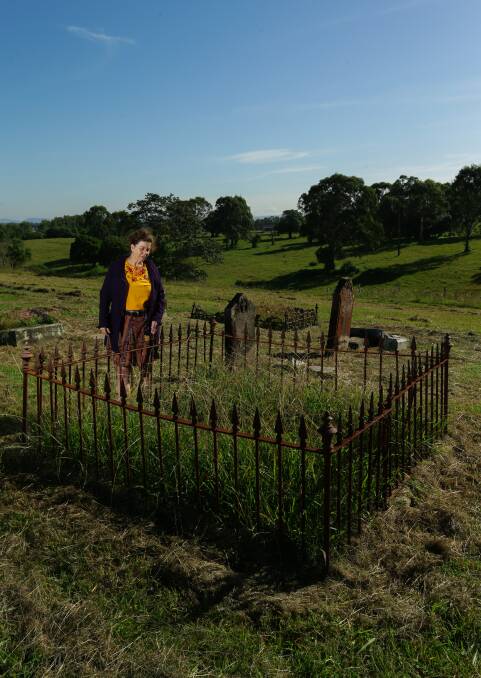 ANONYMOUS: Maitland City Council Heritage Officer Clare James at the historic Denny Day gravesite, which is in a state of disrepair. Picture Jonathan Carroll. 