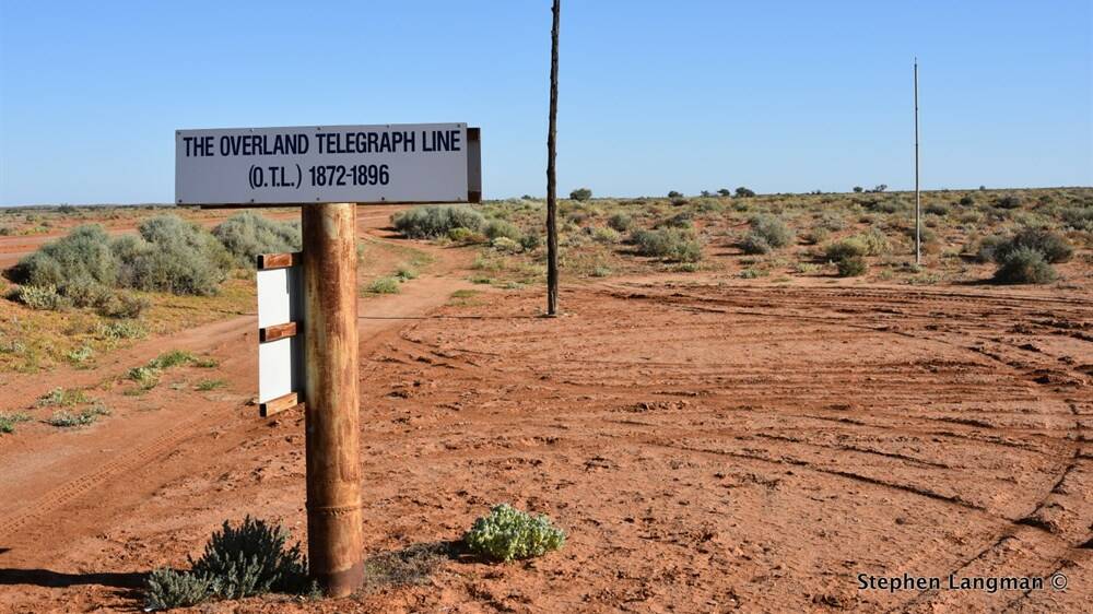 The Overland Telegraph Line memorial as it looks today in South Australia.