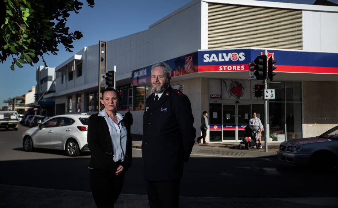 Newcastle-Hunter-Central Coast Manager, Kellie Barker with Salvation Army Captain Craig Spooner, who is also the Chaplain for the local stores.