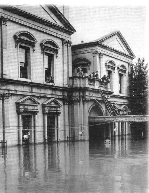 Maitland's current council building during the 1955 flood.