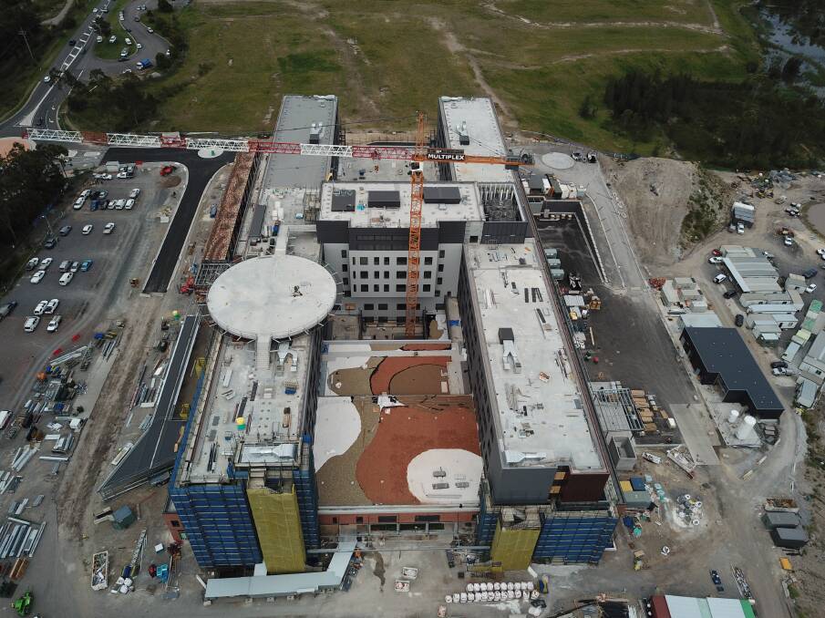 BIRD'S EYE VIEW: An aerial view of the progress on the new hospital.