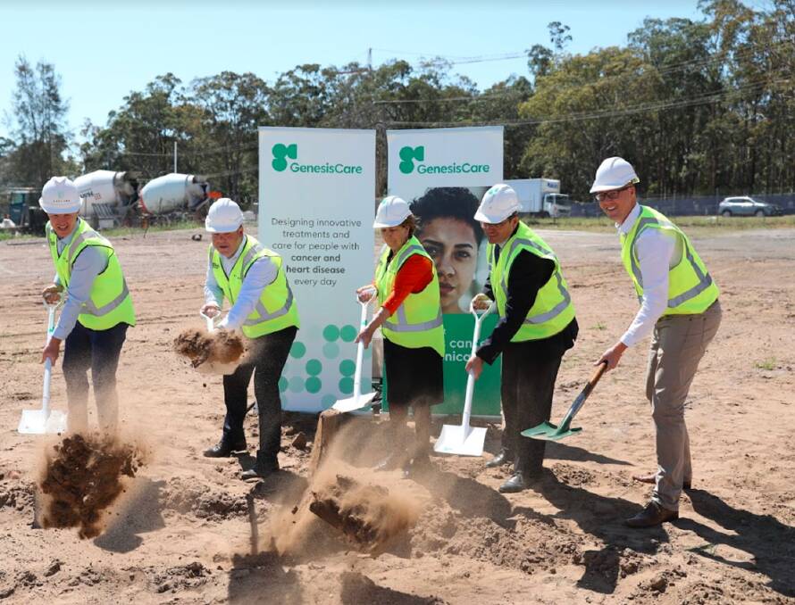 Mayor Loretta Baker at the official sod turning to mark the start of work on the new cancer facility. 