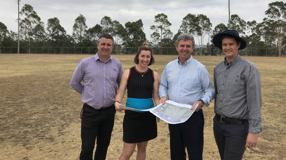 Dr David Gillespie (second from right) with Maitland Council officers Caine James, Emily livens and and Clinton Anderson. 