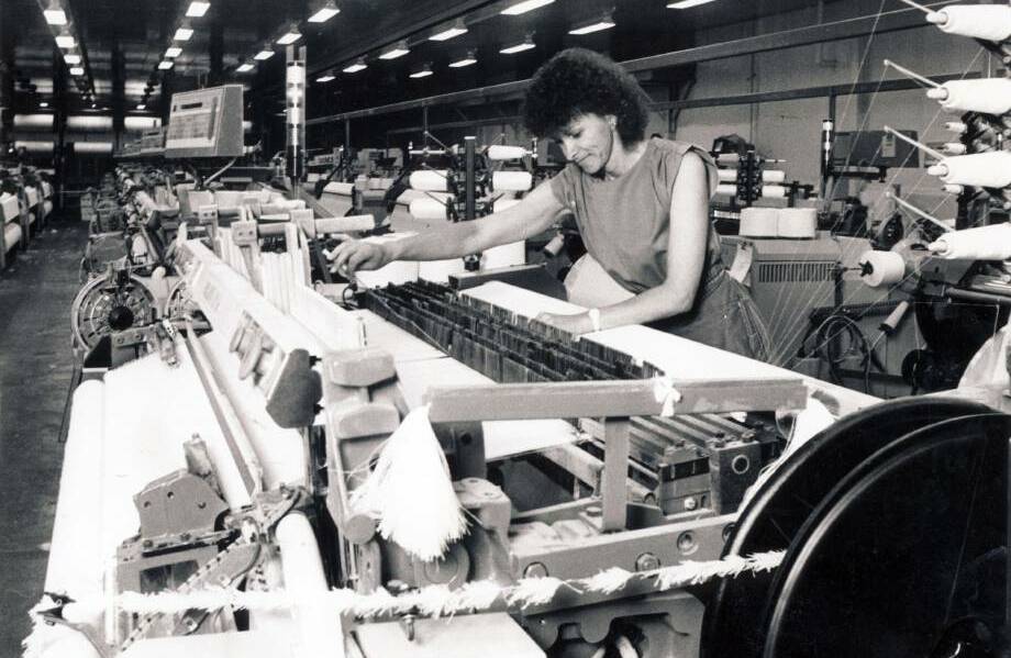 REUNION PLANS: A National Textiles weaver pictured at work in the Rutherford plant in 1993.