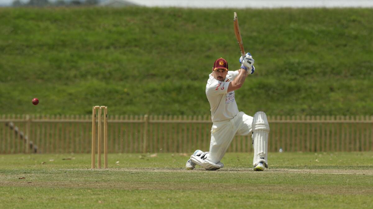 ON THE ATTACK: Josh Trappel drives powerfully through the off side for another boundary. 