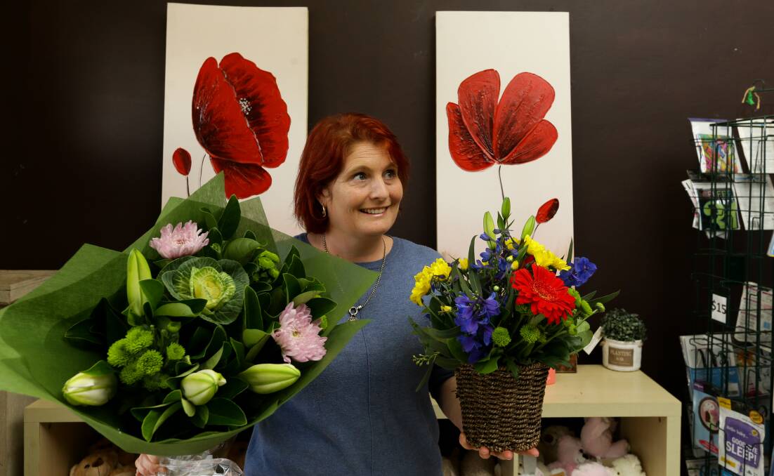 BUSY TIME: Simone Collins of Maitland City Florist said while Mothers Day will be different this year, she has been flat out keeping up with orders. Picture Jonathan Carroll.