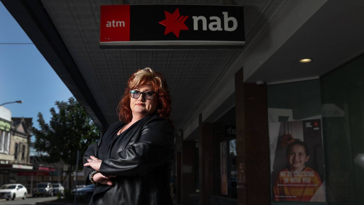 NO INSPIRATION: Helen Stuckings pictured outside Maitland's NAB which will close on August 19. Picture: Marina Neil.