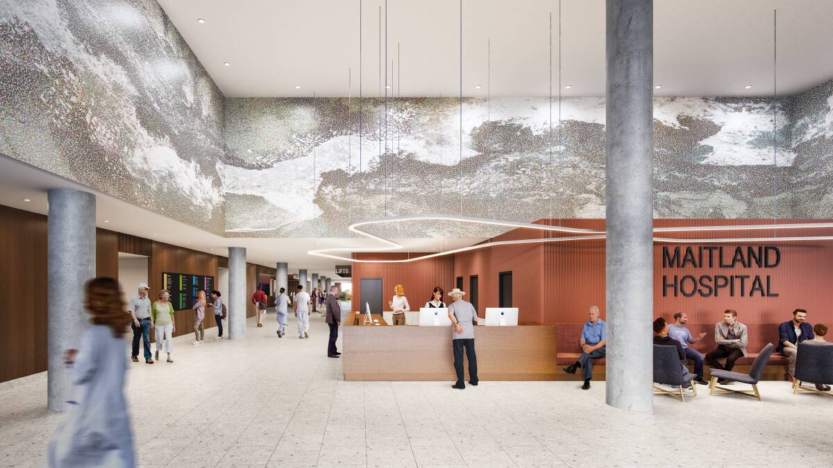 An artist's impression of the reception area of the main entrance.