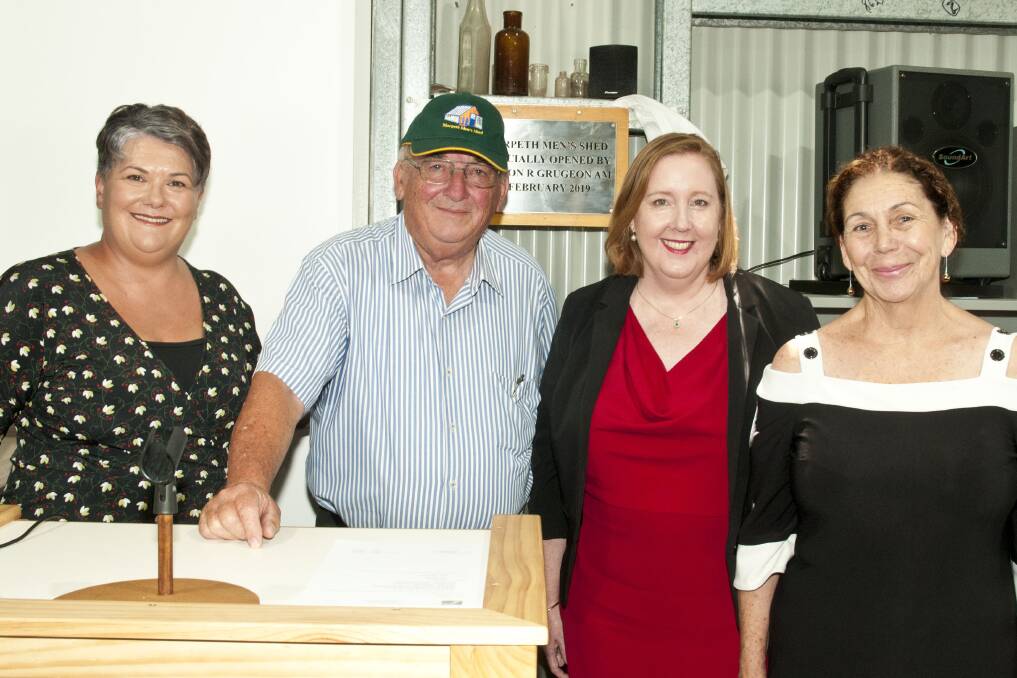 UP AND RUNNING: Club patron Hilton Grugeon with (from left) Meryl Swanson, Jenny Aitchison and Loretta Baker.
