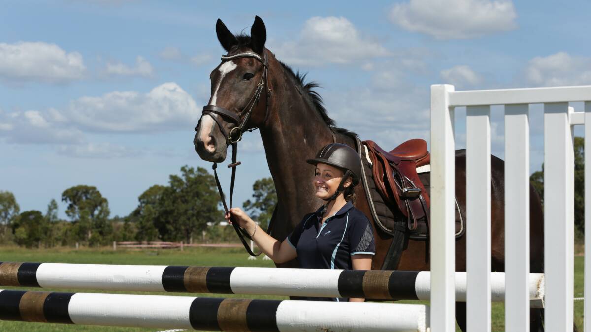 A JUMP AHEAD:  Rebecca Coman of Kendall with (horse) Nemo Sutherland who will be competing in the Hunter Region Showjumping Championship. Picture: Simone De Peak. 