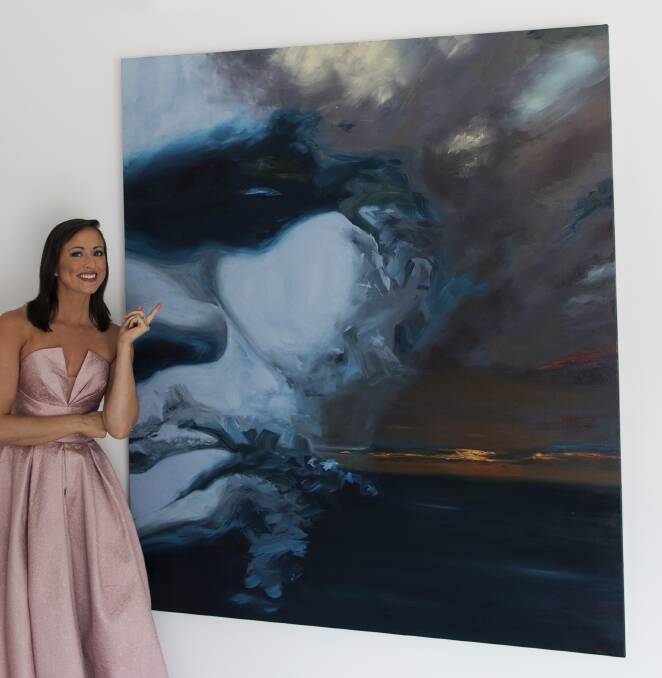 JOB WELL DONE: Megan Adams with her Archibald entry Gawurra which is for sale on her website.