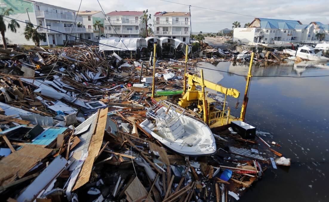 DISASTER: The aftermath of Hurricane Michael earlier this month in Mexico Beach, Florida. Picture Gerald Herbert, AP 