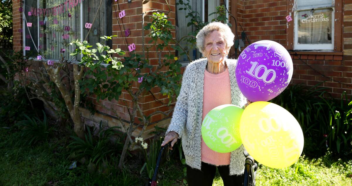 LIVING LEGEND: Lorn woman Marie Nixon who celebrated her 100th birthday on Wednesday. Picture: Jonathan Carroll.