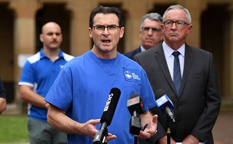 'KEEP FIGHTING': Brett Holmes of the Nurses and Midwives Association.