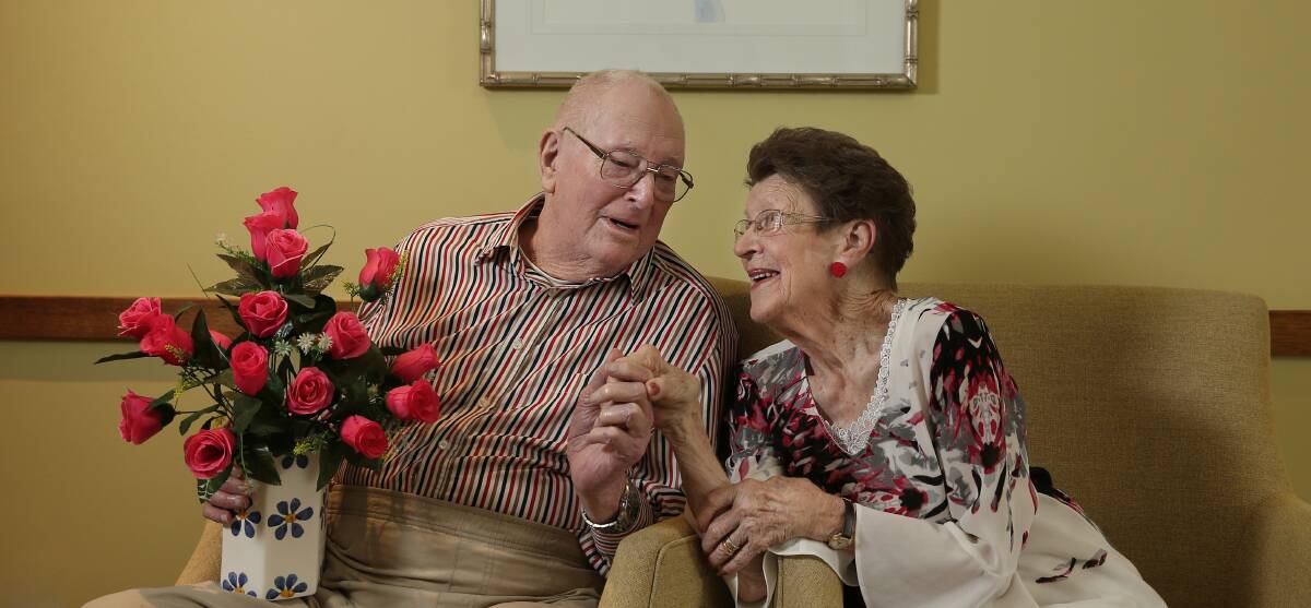 VALENTINES: Joy and Geoff Wilton married for 50 years, will be celebrating Valentine's Day at RFBI Benhome Masonic Village. PICTURE: Simone De Peak