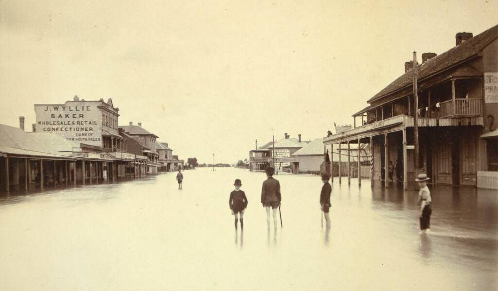PART OF THE CITY'S HISTORY: Melbournbe Street, East Maitland, under water during the flood of 1893. 