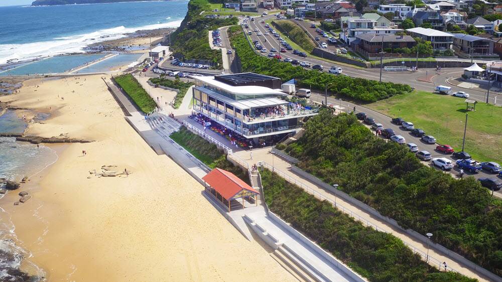 Stock image of Mereweather Surf Club in Newcastle. 