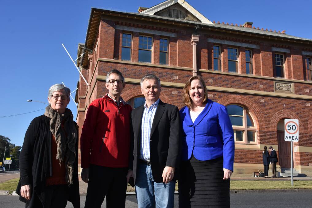 Fears: Maitland Regional Museum president Janece McDonald, secretary John Stubbs, Mick Veitch MLC, and Maitland MP Jenny Aitchison at the site. 