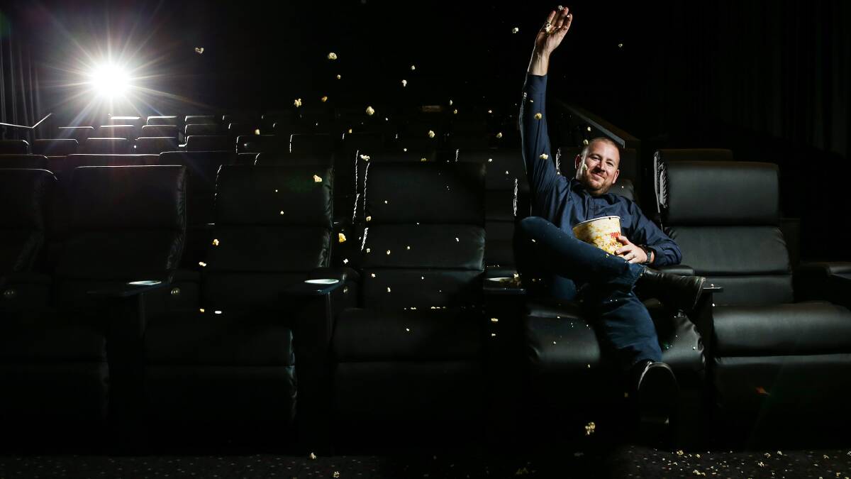 Good to go: Green Hills Hoyts location manager Jarrod Mercer in one of the cinemas. Picture: Marina Neil 