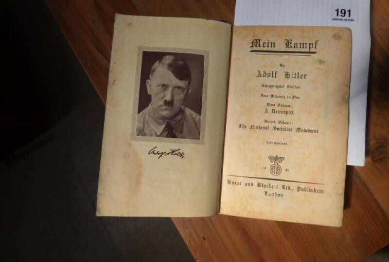 A copy of Hitler's Mein Kampf is also up for sale at the auction. Picture: Supplied
