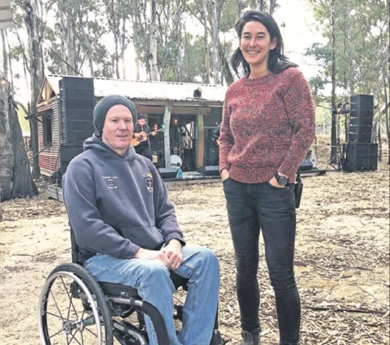 Allies: Berrigan Shire mayor Matt Hannan and Strawberry Fields director Tara Benney at the site of the festival which is on from November 29 to December 1 this year.