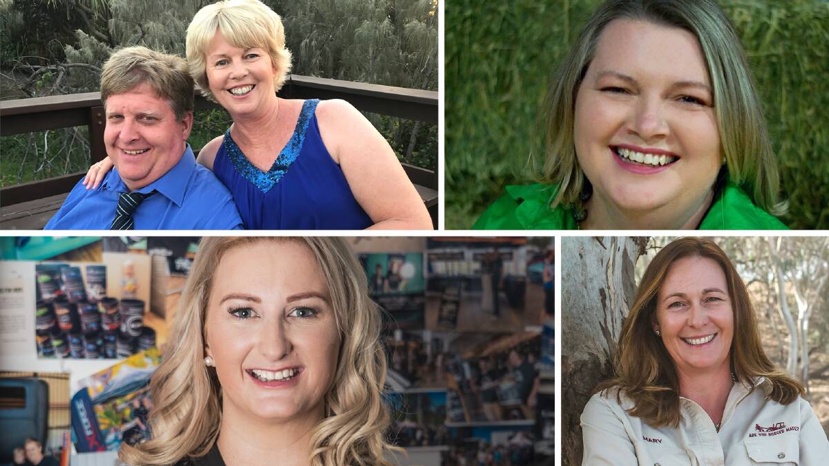 The nominees for 2021 QLD Local Hero are (clockwise from left); Leanne and Stuart Brosnan, Natasha Johnston, Mary O'Brien and Angela Mansey. Picture supplied by Australianoftheyear.org.au