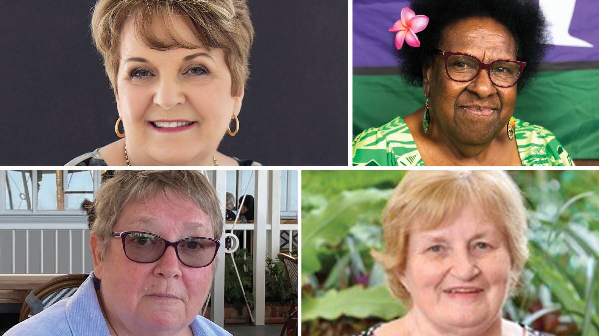 The nominees for 2021 QLD Senior Australian of the Year are (clockwise from top left) Carmel Crouch, Aunty McRose Elu, Jeanette Johnstone and Betty Taylor. Pictures supplied by Australianoftheyear.org.au