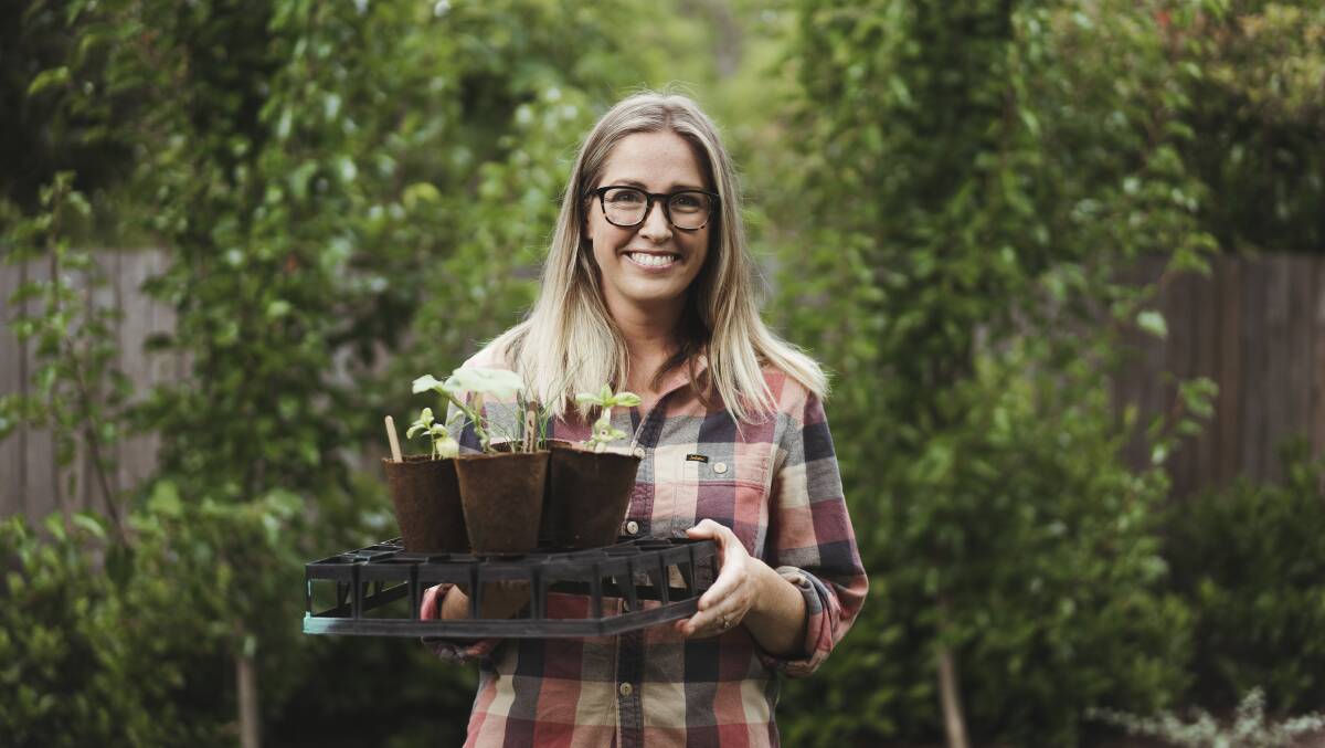 Dimity May of Reid Tiny Farm, is one of several urban farmers in the inner-north. Picture: Dion Georgopoulos